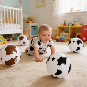 Inflatable Cow Pattern Balloon Interactive Toy Kindergarten Decoration Indoor/Outdoor Eco-friendly PVC Beach Ball Customized
