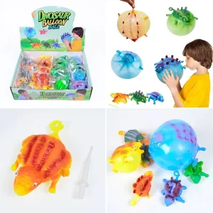 Inflatable Dinosaur Squishy Ball Funny Prank Stress Relief Fidget Toy for Girls Boys Teens Adults Color Box Factory