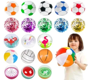 Inflatable Sequin Ball Summer Water Play Toy PVC Beach Entertainment Inflatable Ball 12 14 16 20 Inch for Kids Fun
