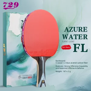 Ink Series Durable Table Tennis Racket Finished Control Type 7-Layer Poplar Wood Baseboard Long Pimples