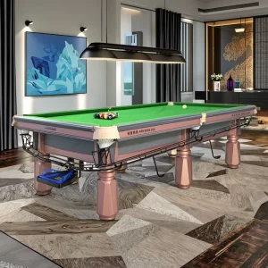 International 9ft Professional Slate Bed Billiard Table Rose Gold Ball Return System Aramith Balls Pool Cue Tips