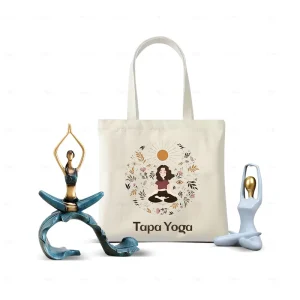 International Yoga Day Gift Canvas Tote Bag Yoga Accessories