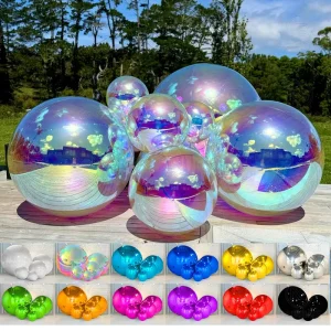 Iridescent Giant Reflective Shiny Party Decorative Pvc Inflatable Mirror Ball For Activity Mirror Ball Inflatable Mirror Balloon