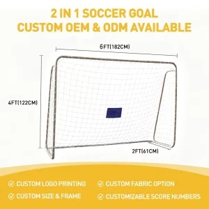 JH Factory Direct Dual Mode Soccer Goal with Numbered Scoring Target for Free Kick and Penalty Training
