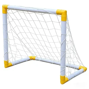 JH Hover Soccer Set with 2 Mini Goals and Soft Bumper Indoor Kids Toy Air Power Floating Football Toy Set with Pump Furniture Safe