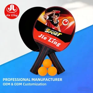 Jieling 2221 5 Layer Poplar Wood Table Tennis Racket Penhold Horizontal Straight Grip 156x150mm 200g Black
