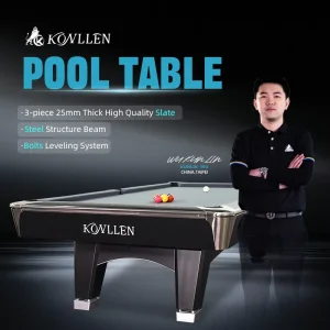 KONLLEN Premium Custom American 9 Ball Pool Table High Density Slate Professional Tournament Style Speed Cloth 9 Ft Steel