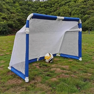 KWO Training Equipment Field Corner Professional Blue Full Size Door Metal PVC Football Folding Pop Up Heavy Duty Soccer Goal Poles
