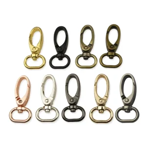 Keychain Metal Snap Hooks Zinc Alloy Brass Color D Ring Pin Buckle Sets 16mm for Bag Strap Accessories