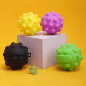 Kids 3D Silicones Rainbow Stress Balls Anti Stress Fidgets Toys Balls Stress Relief Ball