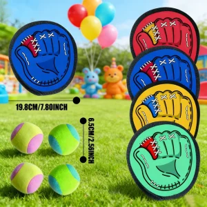 Kids Catch and Toss Game Ball Set Outdoor Indoor Sport Toys Throwing Ball Toys 2 Racket 2 Balls