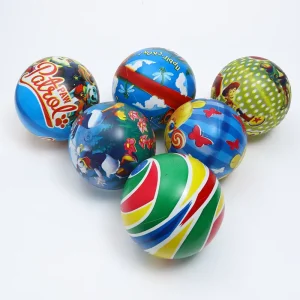 Kids Inflatable 9 Inch Rainbow Bouncing Toy Ball PVC Colorful Volleyball Football Toy Ball