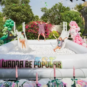 Kids Inflatable Ball Pit Pool With Slide White Inflatable Toddler Soft Play