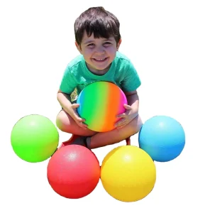 Kids Outside Ball Toys Bouncing 9 Inch Rainbow Playground Ball Toys Indoor Play