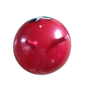 Kids Red Strange Face Logo Inflatable PVC Jumping Play Ball with Hopper Handle