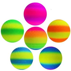 Kids Toy Ball 8.5 Inch 180g rainbow PVC Inflatable Ball Indoor Outdoor Playground Ball