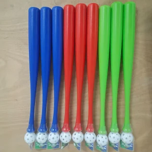 Kids Youth Training Bat Softball 29.5″ Professional Plastic Woodgrain Practice Baseball Bat and Ball Set Custom Logo