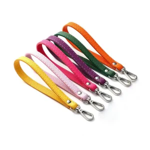 LCH 181 20CM PU Leather Wristlet Handbag Lanyard Keychain Accessories Wallet Wrist Strap Women Purse Bag Strap Handles