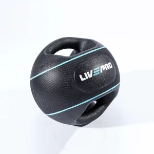 LIVEPRO Customized Logo Fitness Equipment Weight Training Rubber Double Grips Medicine Balls