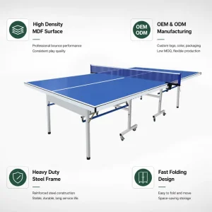 Aluminum plastic Material Factory Portable Professional Indoor Folding Table Tennis Table LZ 306 65 kg