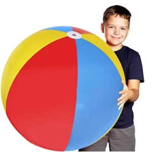 Large Beach Balls for Kids 39″ Pool Toys Inflatable Beach Balls Thickened High Air Tightness Rainbow Color Adult Beach Toys