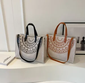 Large Capacity Handbags for Women Canvas Tote Shoulder Bags Multi-Season Accessory for Summer Autumn Winter