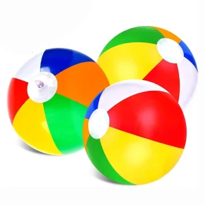 Large Rainbow Beach Balls Bulk Pack Big Inflatable Beach Ball 24 Inch Giant Beach Ball for Kids Pool Summer Party Favors