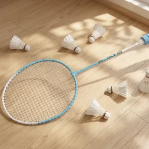 Lightweight Iron Alloy Badminton Racket Set Monochrome Sponge Handle Split Design Easy Control Smash Racquet