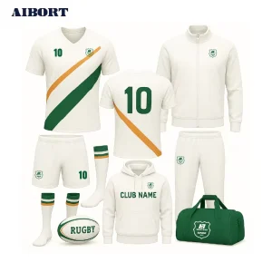 Lightweight Rugby Apparel Set Durable Breathable for High Comfort Custom Team Name Modern Cut for Ireland Regional Matches