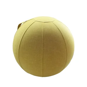 Linen Fabric Yoga Ball with Portable Handle Anti Burst Inner Ball Non Slip Surface for Home Office Seating Custom Printed Logo