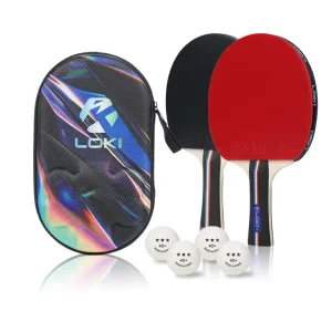 Loki Professional 2 Pcs Rackets 4 Balls PingPong Set Portable Table Tennis Set with High Quality Hard Shell Case