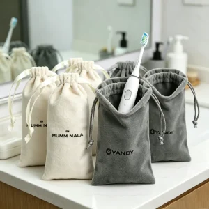 Long Velvet Drawstring Pouch Dustproof Velvet Tube Bag for Toothbrush Makeup Brush Jewelry Wand Gift Packaging