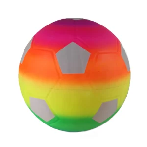 MEERSEE Rainbow Plastic PVC Inflatable Toy Beach Ball 22cm Waterproof EN71 Certified Unisex for Kids Play Swimming Pool Gift