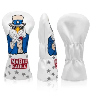 Magic Eagle Embroidery Golf Driver Cover Club Headcover Leather Golf Club Headcover OEM Driver Head Covers