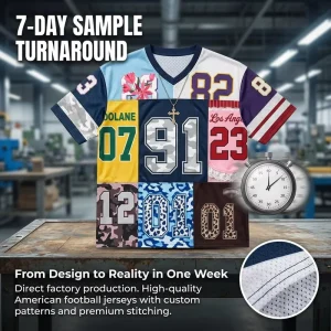 Manufacturers Custom Classic American Football Jersey Breathable Mesh Sublimation Street Soccer Shirts Team Club Wear