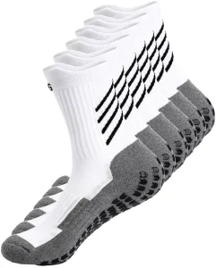 Men Women Anti Slip Athletic Sock Grips Non Skid Slipper Training Sock For Yoga Gym Football Soccer