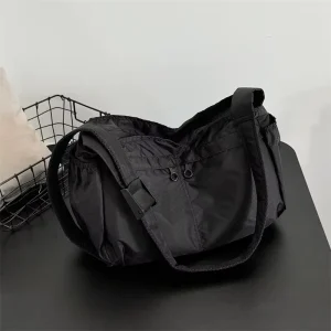 Men Women’s Ultra Light Polyester Oxford Cloth Crossbody Bag Waterproof Shoulder Accessory Large Capacity Zipper Closure Fashion