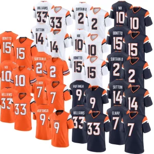 Men’s Denver City 10# Bo Nix 15# Bonitto 2# Sultan II 14# Sutton 7# Elway Team Game Stitched American Football Jersey
