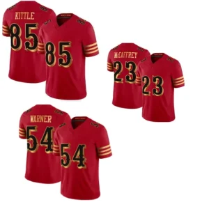 Men’s High Quality San Francisco American Football Jersey 23 #MCAFFREY 13#PURDY 85#KITTLE Custom Jerseys with Logo