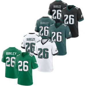 Men’s New Model #26 Saquon Barkley American Football Jersey Dense Embroidery Stitched Jersey Shirts Tops