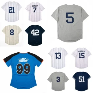 Men’s Retro Nostalgic Version Stitched Baseball Jerseys Derek Jeter Joe DiMaggio Reggie Jackson Thurman Munson S 3XL