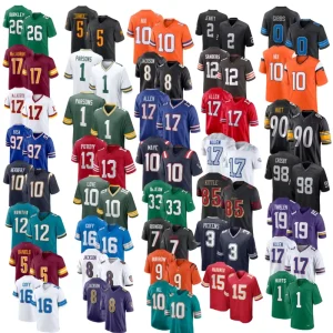 Men’s Sanders Jeanty Mahomes Allen Barkley Watt Daniels Dart Hurts Hunter Burrow Ward American Football Jerseys