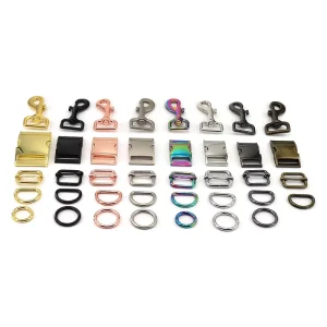 Metal Swivel Hook Buckle with Slider Buckle D Rings Set Special Bag Parts & Accessories for Handbag Purse Bags