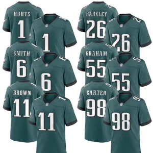 Midnight Green Philadelphia Jersey American Football Shirts Stitched Embroidered Youth Uniforms Sports Wear with Logos