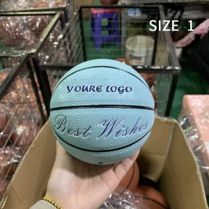 Mini Custom Logo Basketball PU Leather Outdoor Indoor Use Official Size 1 Basketball for Kids