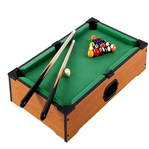 Mini Wooden Pool Table Billiards Board Indoor and Outdoor Game Set Toy for Young Snooker Enthusiasts