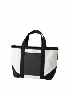 Minimalist Stylish Two-Tone Canvas Bag Tote for Office Workers with Multiple Compartments Lightweight Everyday Shoulder Tote