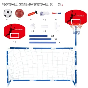 Mobile Assembly Two-in-one Soccer goal Basketball Frame Children’s Indoor and Outdoor Sports Parent-child Interactive Toys