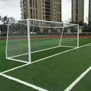 Moving White Aluminum Soccer Goal 24ft X 8ft Professional Freestanding Heavy Duty Stadium Box Customized