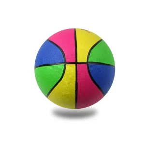 Multi Color No.5 Rubber Basketball for Children Indoor or Outdoor Basketball with Net and Ball Needle